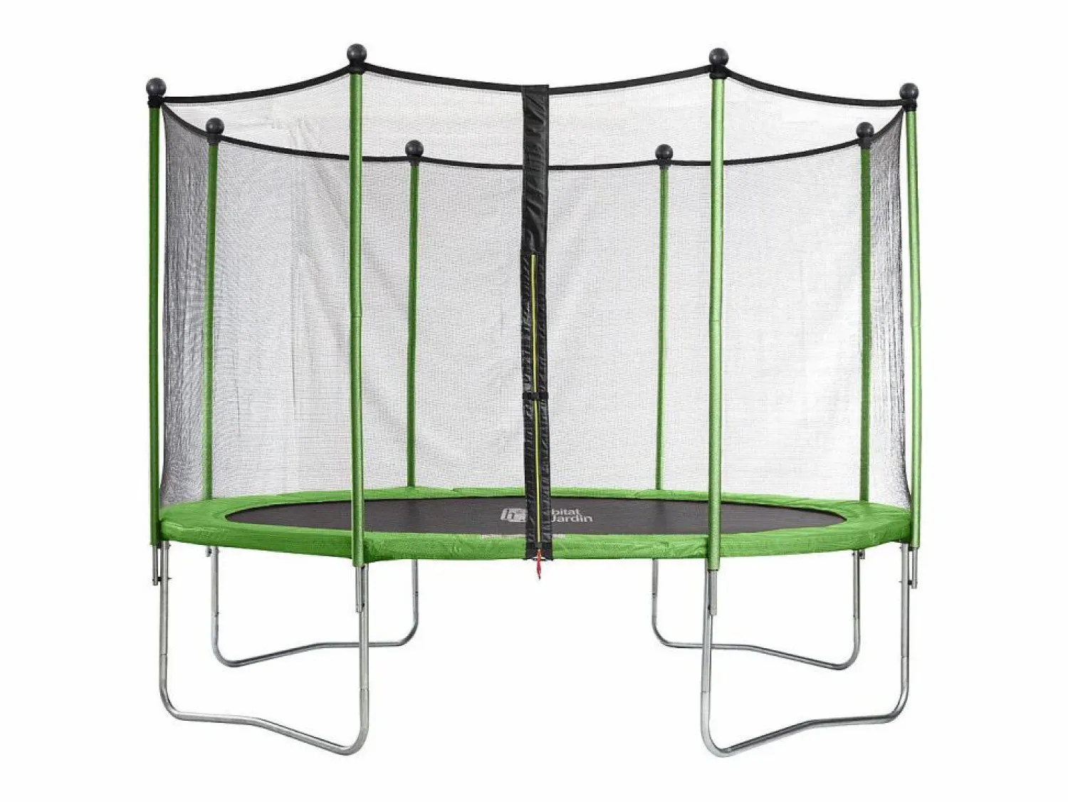 Clearance Habitat et jardin Trampolin Yoopi - Ø 4.25 m - con red + escalera + cubierta de protección + kit de anclaje Verde