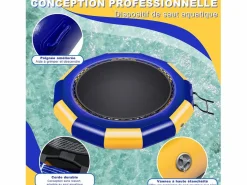 Discount Trampolín acuático Oryxearth de 3,04 m, resistente, con escalera incluida, 100 kg (/azul). Deportes Náuticos