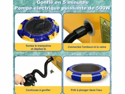 Discount Trampolín acuático Oryxearth de 3,04 m, resistente, con escalera incluida, 100 kg (/azul). Deportes Náuticos