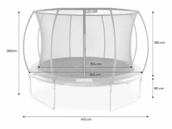 Sweeek Trampolín 370cm red interior con pack de accesorios