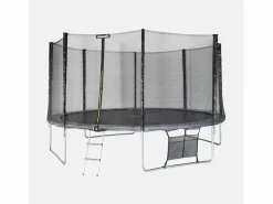 New Sweeek Trampolín con pack de accesorios de 430cm gris