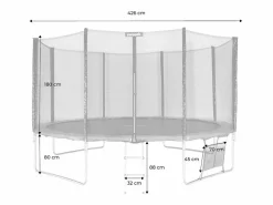 New Sweeek Trampolín con pack de accesorios de 430cm gris