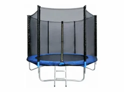 Hot Trampolín de Jardín Juegos al Aire Libre para Niños y Adultos 244 cm y Azul con Red de Seguridad Funda Protectora Cama Elástica