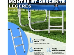 Hot Trampolín de Jardín Juegos al Aire Libre para Niños y Adultos 244 cm y Azul con Red de Seguridad Funda Protectora Cama Elástica