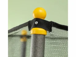 Trampolín infantil con red de seguridad, de acero y plástico, color (140x140x190cm) Negro
