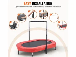 New Trampolín SucceBuy, Trampolín Mini 142 cm para Niños, Plegable, para Bebés, Interior y Exterior, Para Niños de 3 Años en Adelante, Cama Elástica