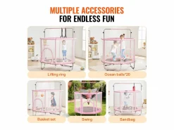 Discount Trampolín SucceBuy Trampolín Infantil de 140 cm, Mini Trampolín para Niños Pequeños con Red de Protección, para Interior y Exterior. Cama Elástica