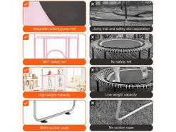 Discount Trampolín SucceBuy Trampolín Infantil de 140 cm, Mini Trampolín para Niños Pequeños con Red de Protección, para Interior y Exterior. Cama Elástica