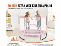 Outlet Trampolín SucceBuy Trampolín para Niños de 152.5CM con Red de Protección para Interiores y Exteriores. Cama Elástica