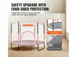 Outlet Trampolín SucceBuy Trampolín para Niños de 152.5CM con Red de Protección para Interiores y Exteriores. Cama Elástica