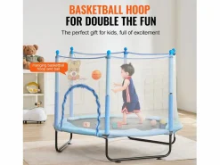 Trampolín SucceBuy Trampolín Infantil de 152,5 cm, Mini Trampolín con Red de Protección, para Interior y Exterior.