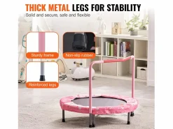 Trampolín SucceBuy, Trampolín Mini de 91 cm para Niños, Plegable, para Uso Interior y Exterior, para Niños y Niñas, Rojo Rosa