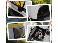 Online Transportín plegable 2 en 1 para perros con cojín, 4 ruedas y ventana de malla, de acero y Oxford, (82 x 49,5 x 98 cm) Transportín De Paseo Para Animales