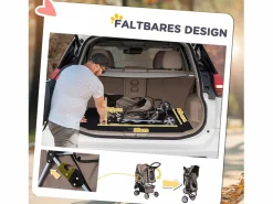 Hot Transportín plegable para perros y gatos, diseño práctico, tela Oxford resistente, color café (75 x 45 x 97 cm) Transportín De Paseo Para Animales