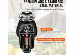 Hot Triturador de Residuos SucceBuy para Fregadero de Cocina, 1/2 CV, Sistema de Trituración de Residuos de Alimentos, 3820 rpm, con Cable de Alimentación Cubo De Basura Para Cocina