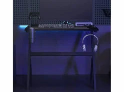Sale Tryggvin Escritorio gaming con luz LED forma Y 90x60x75 cm Mesa Gaming
