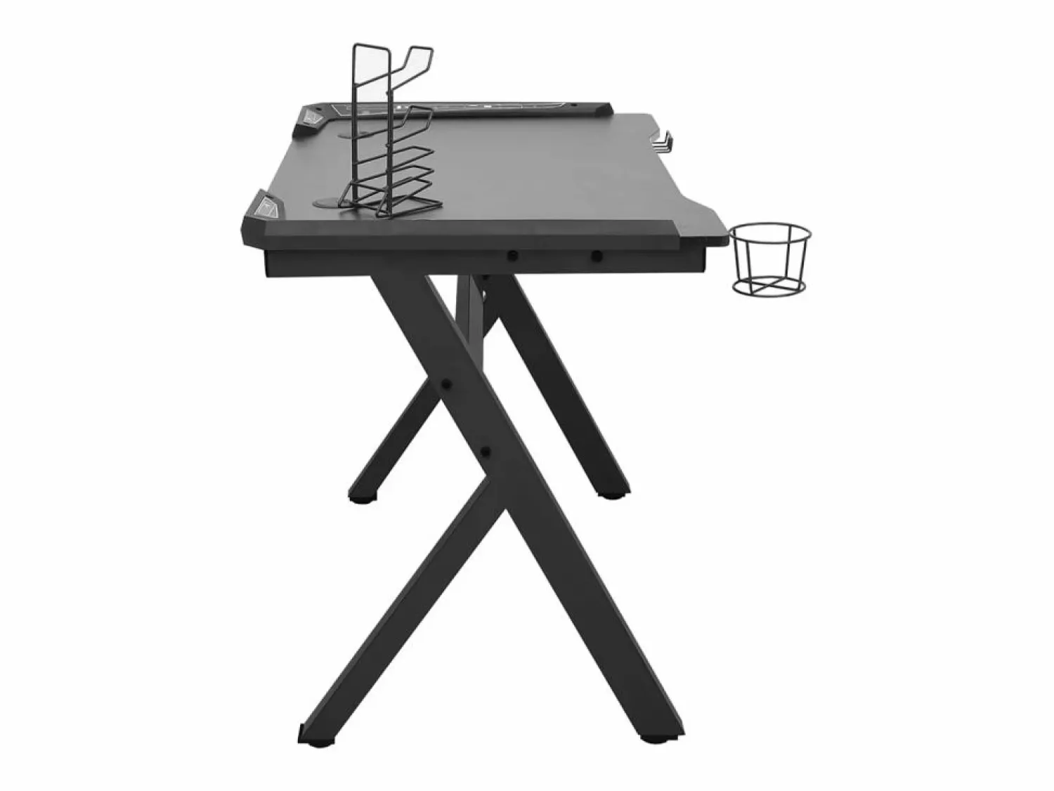 Sale Tryggvin Escritorio gaming con luz LED forma Y 90x60x75 cm Mesa Gaming