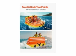 Best Tubo Remolcable SucceBuy para Navegación, Flotador Inflable para Deportes Acuáticos de 1 a 3 Pasajeros Naranja