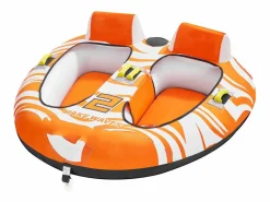 New Tubo Remolcable, SucceBuy Flotadores Remolcables para Navegación, Flotadores Remolcables Inflables para 2 Personas con 2 Cabinas Naranja