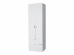 Discount TuHome Armario alto Mayer en melamina con dos puertas y dos cajones, Blanco