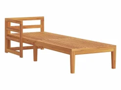 vidaxl Tumbona 1 reposabrazos con cojines crema madera maciza acacia