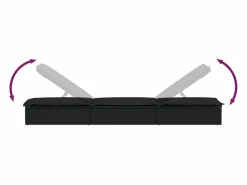 vidaxl Tumbona 1 ud con cojín ratán sintético 201x55x62 cm