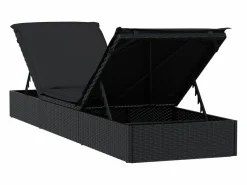 vidaxl Tumbona 1 ud con cojín ratán sintético 201x55x62 cm