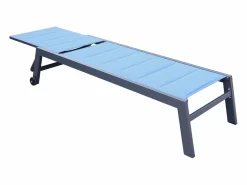 Happy Garden Tumbona BARBADOS de textileno gris- aluminio antracita Azul