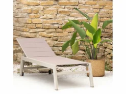 Happy Garden Tumbona BARBADOS en textileno color topo aluminio color topo