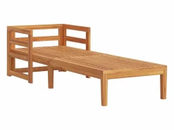 vidaxl Tumbona con cojines crema madera maciza de acacia