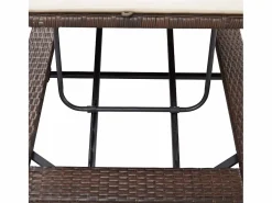 New vidaxl Tumbona con cojín de ratán sintético marrón Marru00f3n