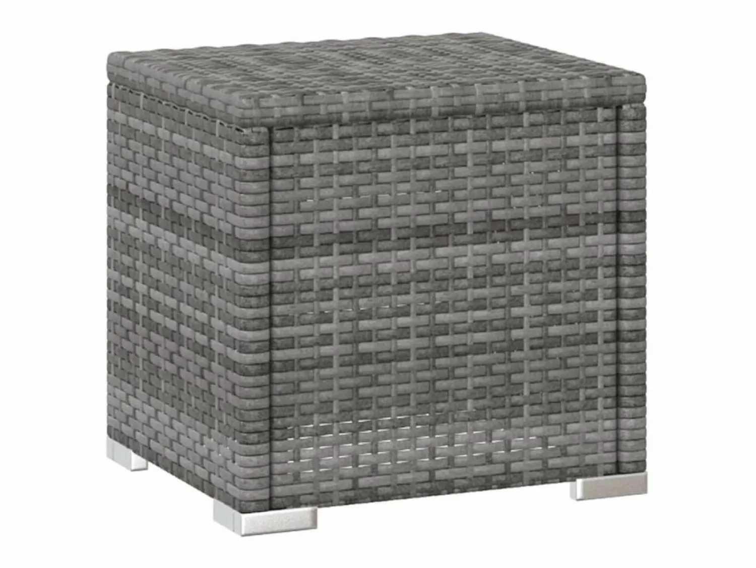 Sale vidaxl Tumbona con cojín y mesita de ratán sintético Gris