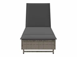Clearance vidaxl Tumbona con ruedas y cojín ratán sintético Gris