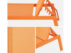 Best Sweeek Tumbona de acero multi posiciones, set de 2 Naranja