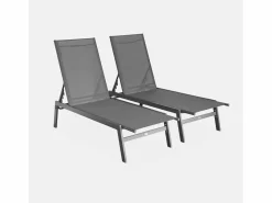 Online Tumbona de acero multi posiciones, set de 2 Tumbona