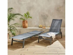 Online Tumbona de acero multi posiciones, set de 2 Tumbona