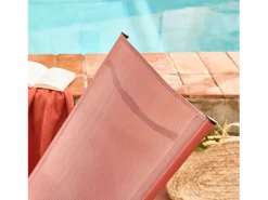 Tumbona de acero multi posiciones, set de 2 terracotta Tumbona