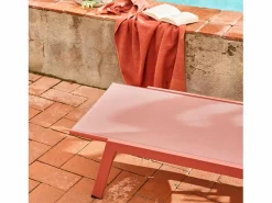 Tumbona de acero multi posiciones, set de 2 terracotta Tumbona