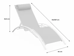 New Tumbona de aluminio textileno, set de 2 Tumbona