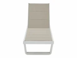 New MYLIA Tumbona de aluminio y textilene - y blanco - NABUNA de Gris