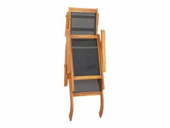 Hot vidaxl Tumbona de exterior de mandera maciza acacia y textileno Color natural claro