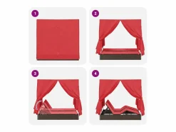 vidaxl Tumbona doble Ajustable Rojo 205 x 129 x 200 cm ratán sintético