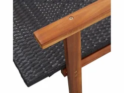 vidaxl Tumbona madera maciza de acacia y ratán sintético