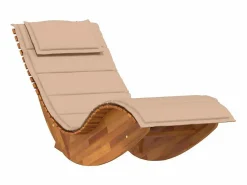 vidaxl Tumbona mecedora con cojín de madera maciza de acacia