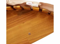 vidaxl Tumbona mecedora con cojín de madera maciza de acacia