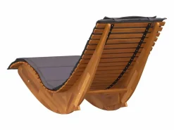 Discount Tumbona mecedora Mazaneda madera de acacia oscuro 74x154x60 cm Tumbona