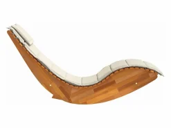 vidaxl Tumbona mecedora Mazaneda madera de acacia crema 74x154x60 cm Beige
