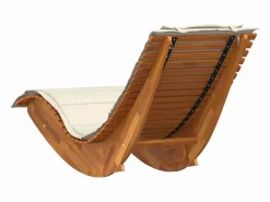vidaxl Tumbona mecedora Mazaneda madera de acacia crema 74x154x60 cm Beige