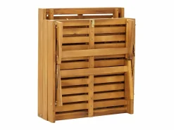 vidaxl Tumbona plegable con cojín madera maciza de acacia