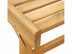 vidaxl Tumbona plegable con cojín madera maciza de acacia